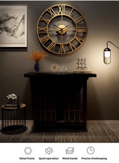 ARNOTEC 50CM Stunning Silent Skeleton Indoor/Garden Large Wall Clock Roman Numeral Open Face Metal Clock Round Iron  - Image 4