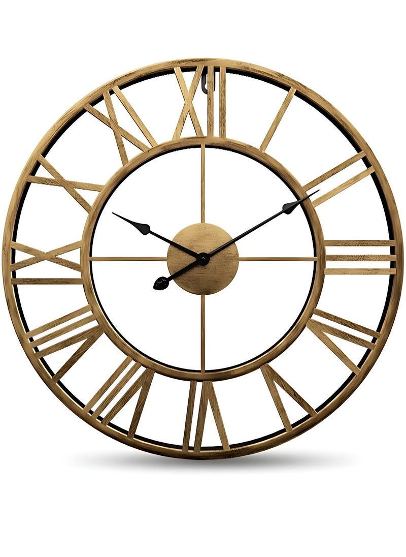 ARNOTEC 50CM Stunning Silent Skeleton Indoor/Garden Large Wall Clock Roman Numeral Open Face Metal Clock Round Iron  - Image 1