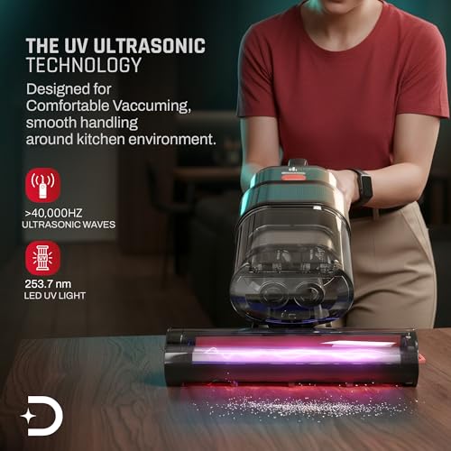 Domestica Dustro Pro Mattress Vacuum Cleaner For Home With Dust Sensor For Mites & Pet Hair|Bed Vacuum Cleaner With 16KPA Suction,UV-C Light,HEPA Filter,45000Rpm,Ultrasonic Waves & 60°C Heat Air,Black - Image 2