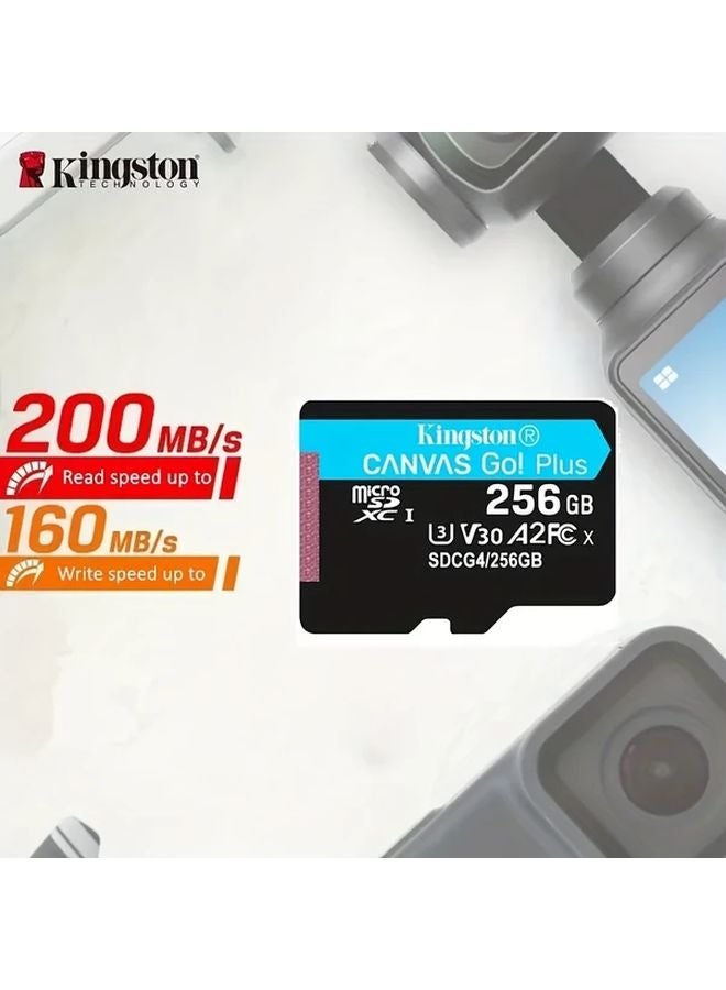 Kingston V30 A2 MicroSDXC بطاقة ذاكرة 256 جيجابايت 200 ميجابايت/ثانية سرعة فائقة في الكتابة لكاميرات الطائرات بدون طيار - Image 3