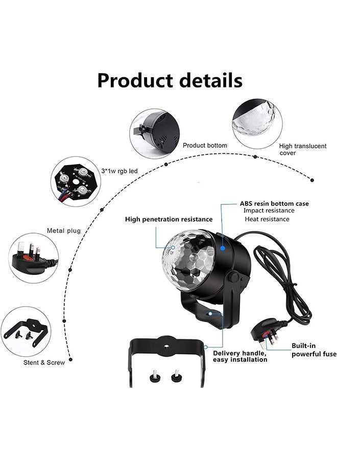 JCB CHIC أضواء الحفلات المنشطة بالصوت مع إضاءة دي جي بجهاز تحكم عن بعد، مصباح كرة ديسكو RBG، مصباح ستروب 7 أوضاع إضاءة مسرح بار لحفلات الرقص في المنزل في بار كاريوكي في حفلات الزفاف في عيد الميلاد في نادي عرض الزفاف - Image 3