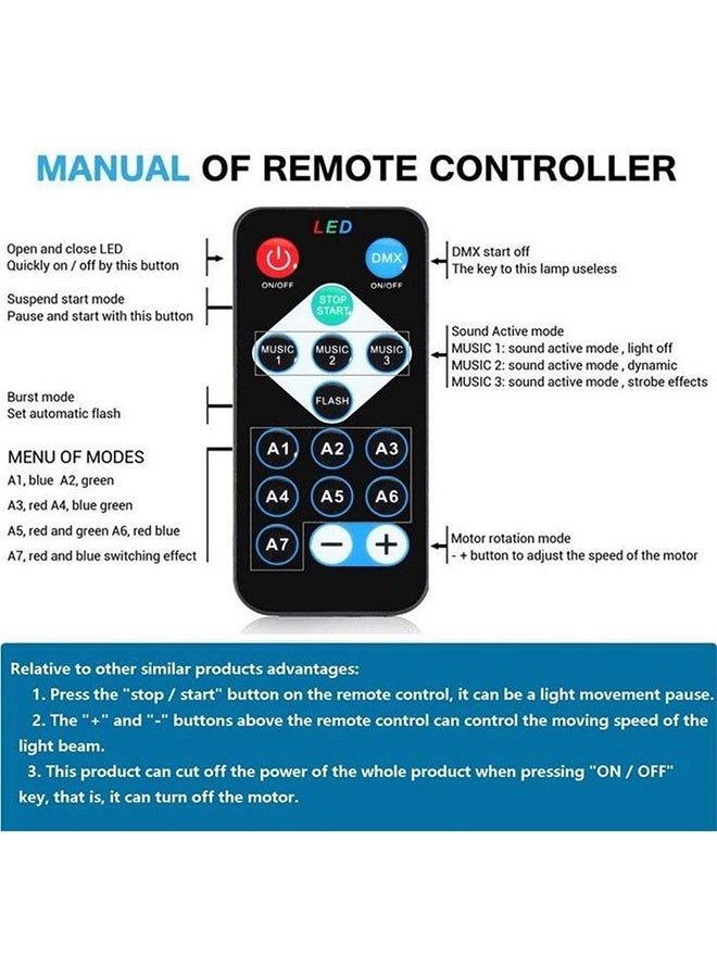JCB CHIC أضواء الحفلات المنشطة بالصوت مع إضاءة دي جي بجهاز تحكم عن بعد، مصباح كرة ديسكو RBG، مصباح ستروب 7 أوضاع إضاءة مسرح بار لحفلات الرقص في المنزل في بار كاريوكي في حفلات الزفاف في عيد الميلاد في نادي عرض الزفاف - Image 4