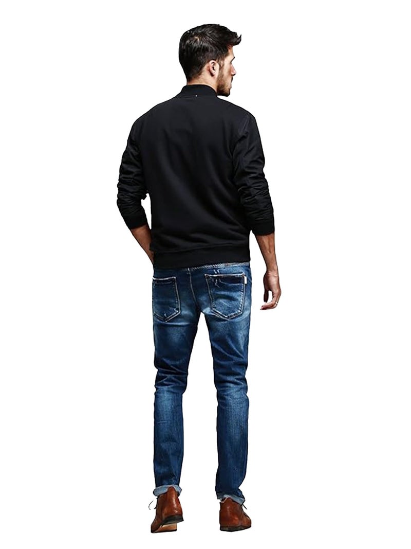 fanideaz Mens cotton jacket for man stylish jackets for men riding jacket bike rider rain jacket jerkin over coat long jacket_6B_M_RoyalBlack - Image 4
