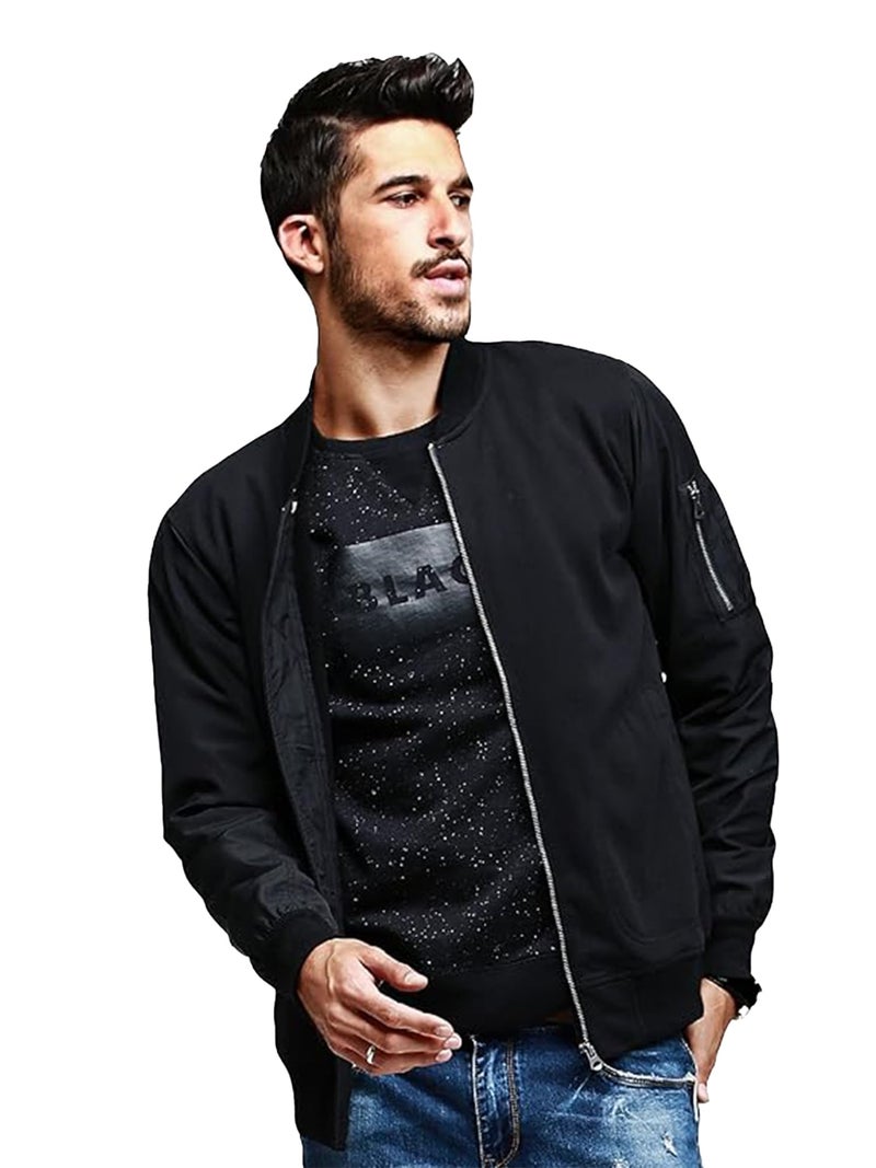 fanideaz Mens cotton jacket for man stylish jackets for men riding jacket bike rider rain jacket jerkin over coat long jacket_6B_M_RoyalBlack - Image 2