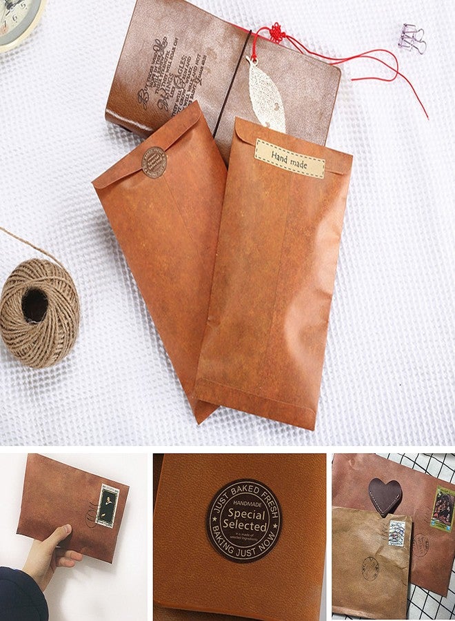 CenterZ Vintage Stationary Paper + Kraft Envelopes Set with Seal Stickers, 64pcs 4 Patterns 8.3 x 5.7 Writing Stationery Papers + 20pcs 2 Colors 7.9 x 4.7 Letter Envelope + 36pcs 2 Styles Rustic Seals - Image 3