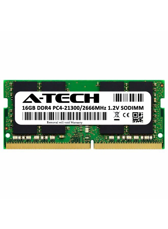 A-TECH ذاكرة RAM لابتوب نوت بوك SODIMM 1.2V 260-Pin بسعة 16GB DDR4 2666MHz PC4-21300 (PC4-2666V) CL19 غير ECC - Image 2