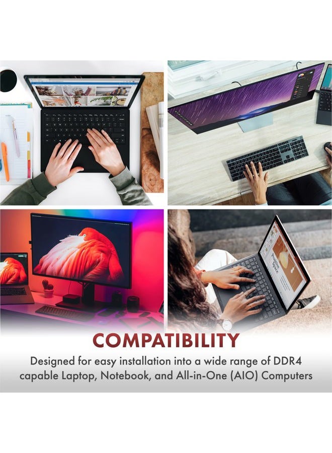 A-TECH ذاكرة RAM لابتوب نوت بوك SODIMM 1.2V 260-Pin بسعة 16GB DDR4 2666MHz PC4-21300 (PC4-2666V) CL19 غير ECC - Image 5