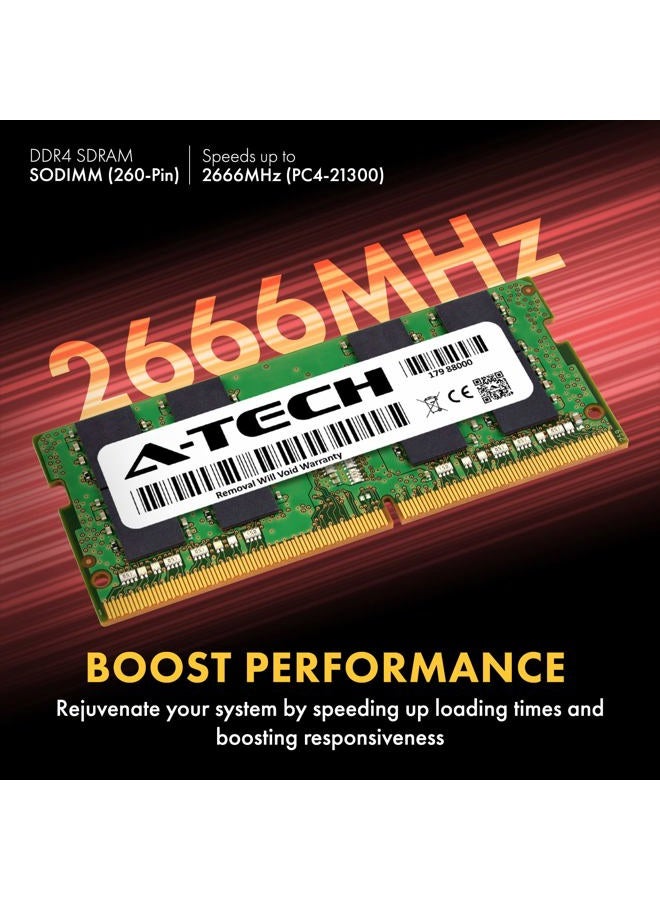 A-TECH ذاكرة RAM لابتوب نوت بوك SODIMM 1.2V 260-Pin بسعة 16GB DDR4 2666MHz PC4-21300 (PC4-2666V) CL19 غير ECC - Image 3