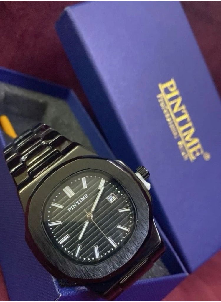 بينتايم ساعة يد رجاليه كلاسيكيه بعقارب من PINTIME, تتضمن عرض التاريخ بشكل يومي  - Image 5