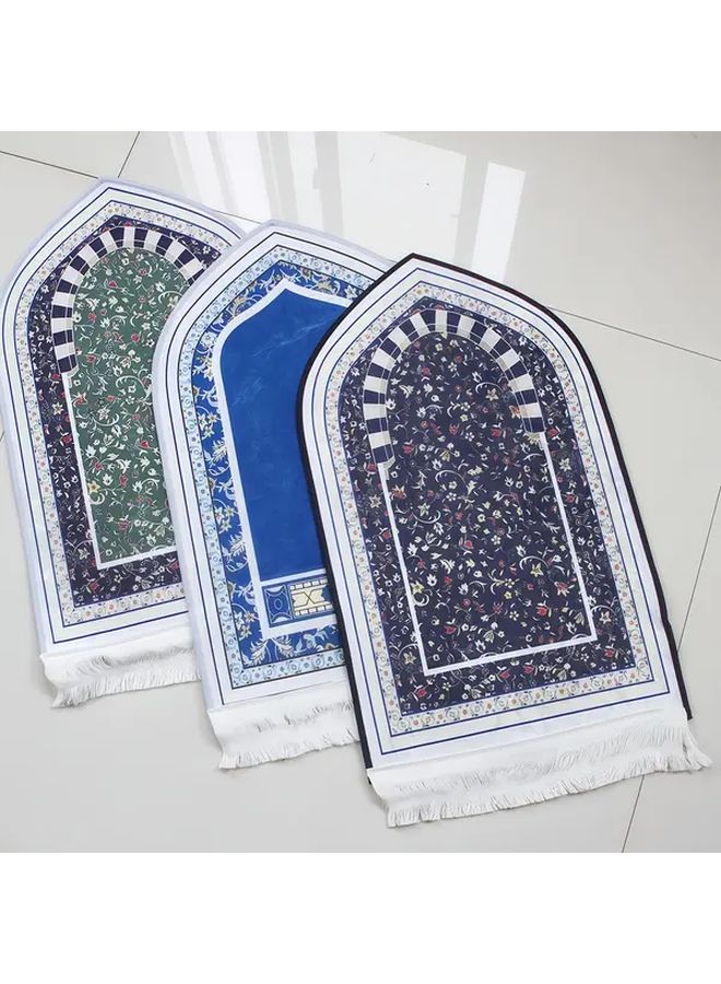 سجادة صلاة بيضاء أنيقة بنمط زهري للعبادة المنزلية في رمضان - Image 2
