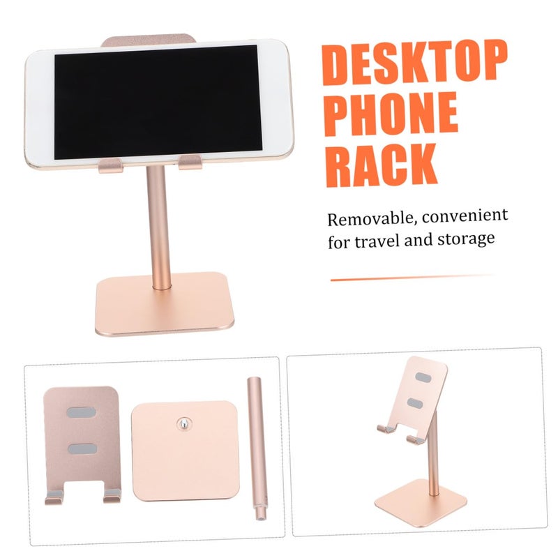 Adjustable Aluminum Alloy Phone Tablet Desktop Stand Gold Height Adjustable Bracket - Image 4