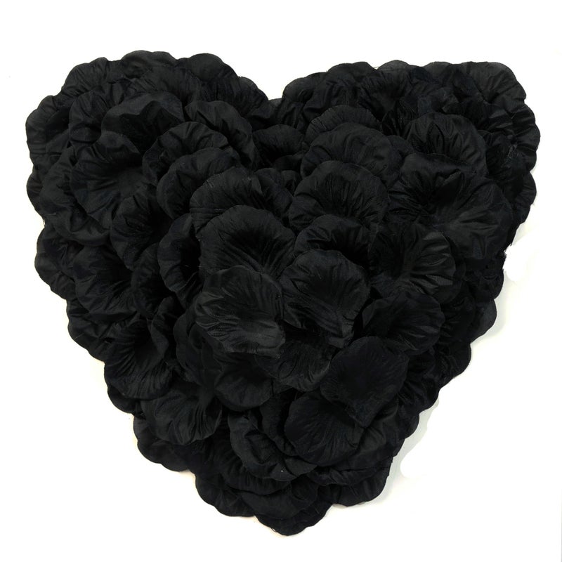 CODE FLORIST 1500 PCS Black Silk Rose Petals for Valentine's Day Romantic Night Wedding Proposal Anniversary Flower Decorations(Separated Scented) - Image 1