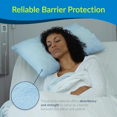 Tidi Avalon 703 Disposable Pillowcases, Blue, 21” Wide x 30” Long (Pack of 100) ― Single-Use Pillowcases ― Tissue with Poly Back To Help Prevent Leak-Through ― Pebble Embossed ― Medical Supplies - Image 5