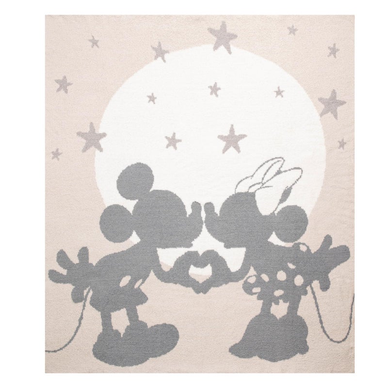 Jay Franco Disney Mickey Mouse & Minnie Mouse Feather Knit Fluffy Throw Blanket - Gray Stars Fuzzy Blanket Measures 50 x 60 Inch - Super Soft Lightweight Bedding - Image 3