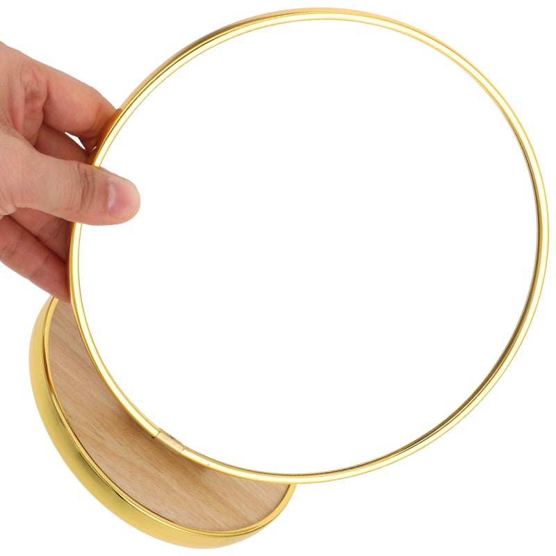 2pcs Portable Foldable Round Makeup Mirror with Metal Edging Compact Vanity Mirror Adjustable Angle Table Mirror for Travel and Home Use - Image 2