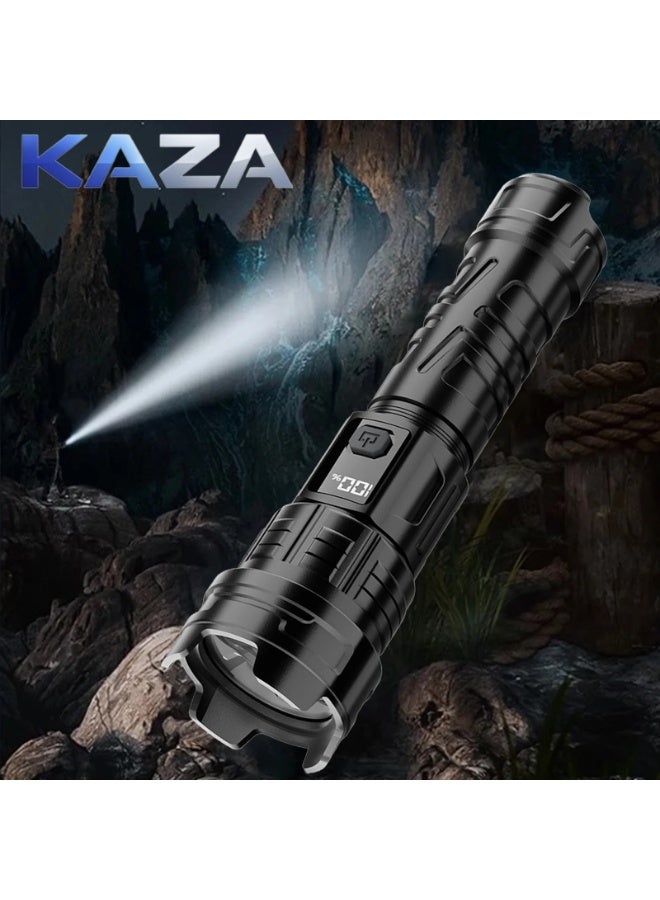 Kaza Rechargeable LED Torch, 2000LM Torches LED Super Bright with 3 Modes, Portable Small Torch with Battery, Waterproof Flashlight Zoomable for Power Cut, Emergency, Camping, Hiking, Outdoor - Image 1