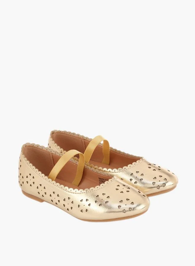 Flora Bella Girls Heart Cutout Detail Ballerina Shoes