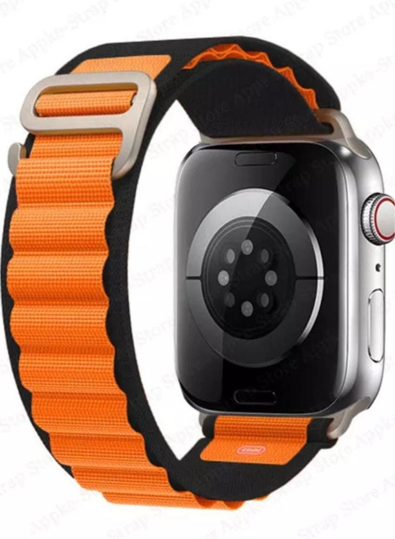 Apple watch band black with orange size 42