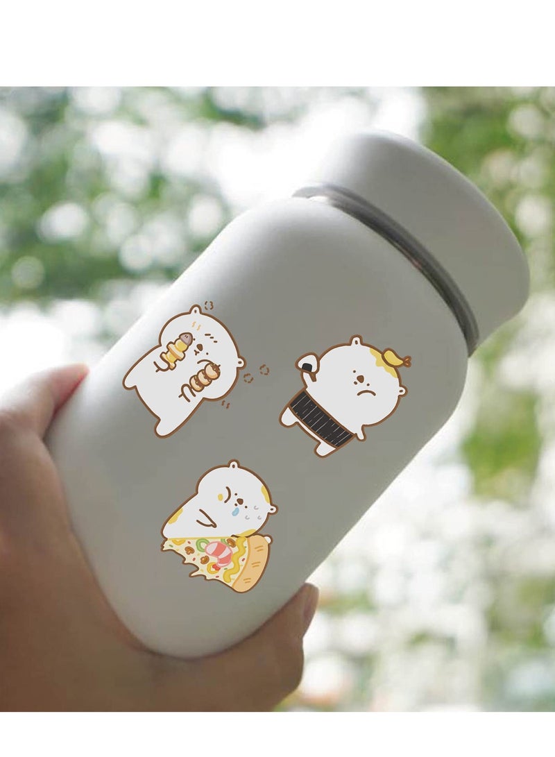 KASTWAVE عبوة تحتوي على 40 قطعة من ملصقات دب الكرتون، ملصقات دودي للدب المضحك مناسب لدفتر الطعام، مقاومة للماء مصنوعة من الفينيل مناسبة لحقيبة العربات، زجاج الماء، الدفتر، الثلاجة، الكمبيوتر، ملصقات DIY - Image 4