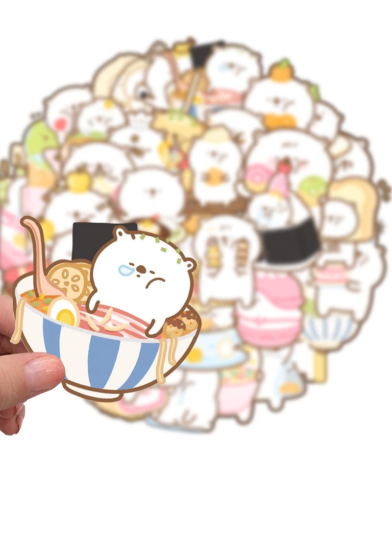 KASTWAVE عبوة تحتوي على 40 قطعة من ملصقات دب الكرتون، ملصقات دودي للدب المضحك مناسب لدفتر الطعام، مقاومة للماء مصنوعة من الفينيل مناسبة لحقيبة العربات، زجاج الماء، الدفتر، الثلاجة، الكمبيوتر، ملصقات DIY - Image 3