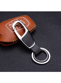 Generic Luxury 4S Car Keychain Leather Belt Clip GX-345 second generation Silver  - Image 1