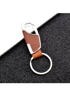 Generic Luxury 4S Car Keychain Leather Belt Clip GX-345 second generation Silver  - Image 2