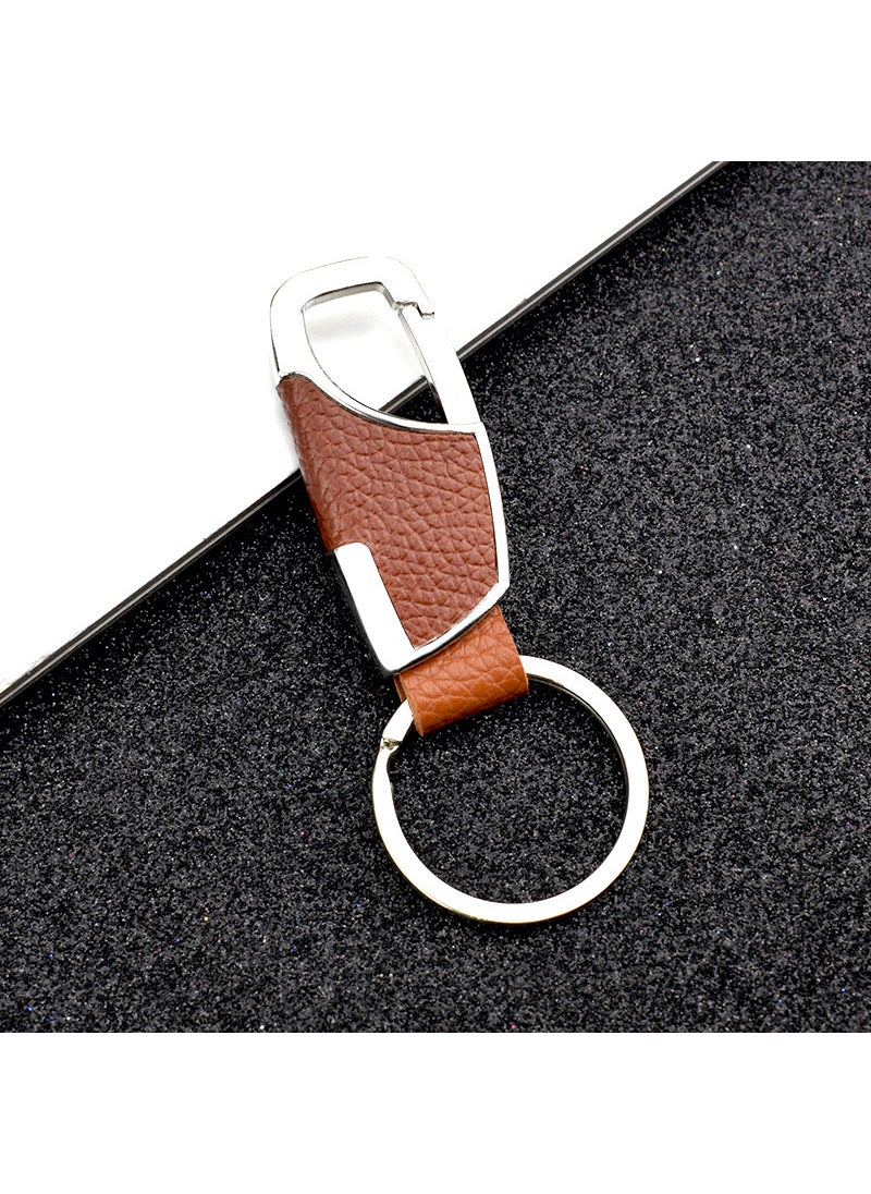 Generic Luxury 4S Car Keychain Leather Belt Clip GX-345 second generation Silver  - Image 2