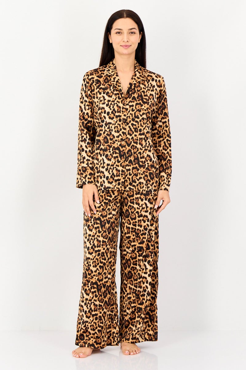 Jason Wu Women 2 Pcs Animal Print Long Sleeve Pyjama Set, Multicolor - Image 1