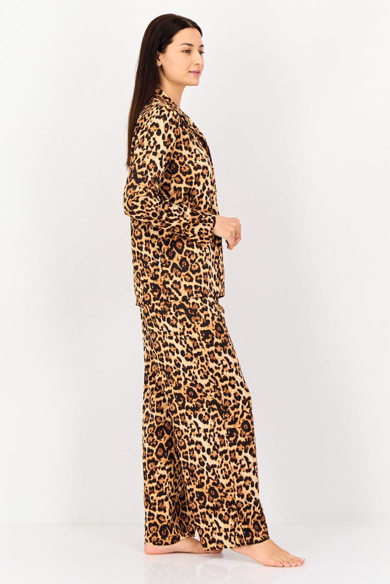Jason Wu Women 2 Pcs Animal Print Long Sleeve Pyjama Set, Multicolor - Image 3