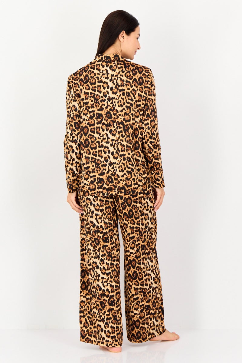 Jason Wu Women 2 Pcs Animal Print Long Sleeve Pyjama Set, Multicolor - Image 2