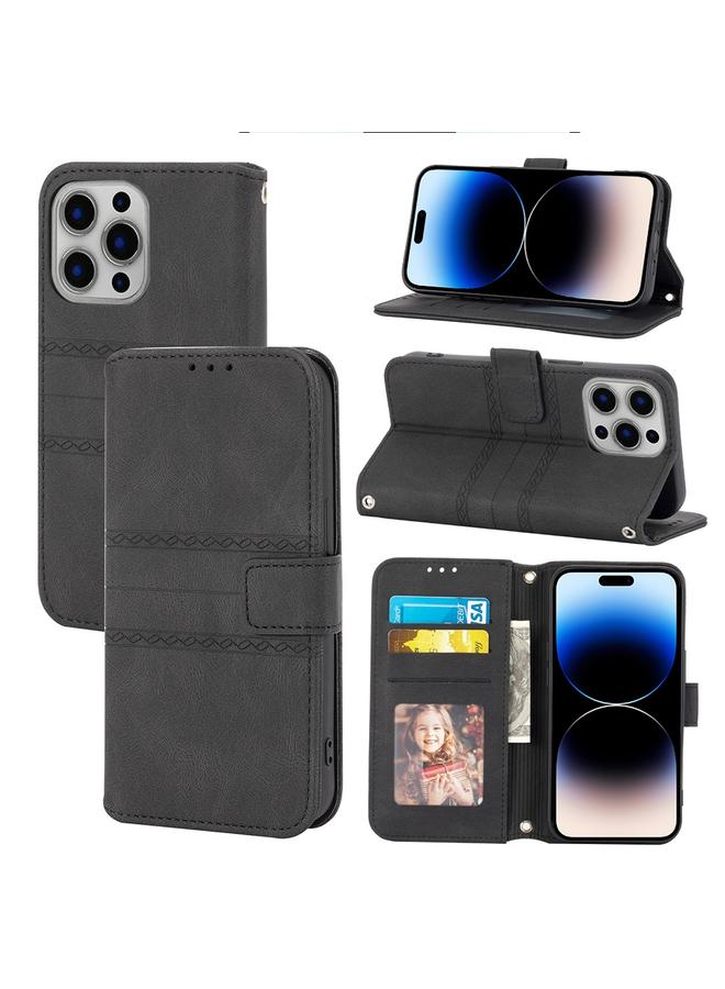 اس-توب جراب مغناطيسي منقوش مخطط لهاتف iPhone 14 Pro - Image 1