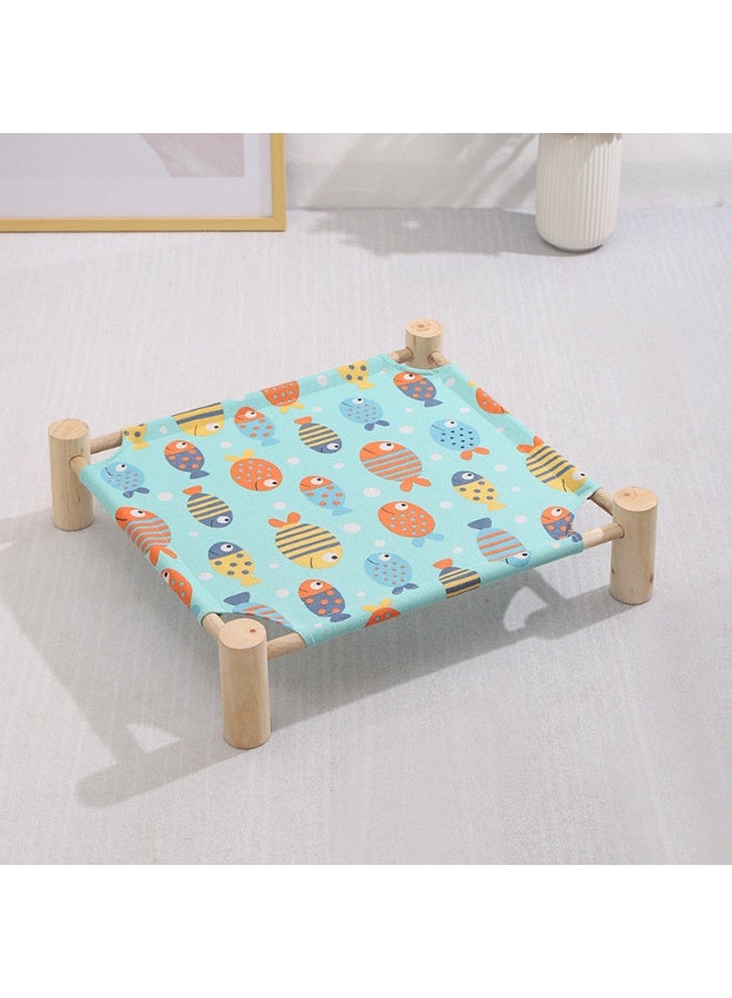 سرير خشبي للحيوانات الأليفة بحجم 65*53*13 سم - مناسب لجميع الفصول | قابل للتنفس وقابل للإزالة | مناسب للقطط والكلاب التي تزن أقل من 35 رطلاً - Image 4