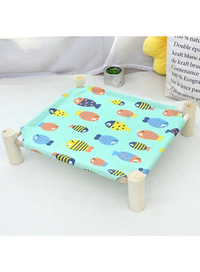 سرير خشبي للحيوانات الأليفة بحجم 65*53*13 سم - مناسب لجميع الفصول | قابل للتنفس وقابل للإزالة | مناسب للقطط والكلاب التي تزن أقل من 35 رطلاً - Image 3