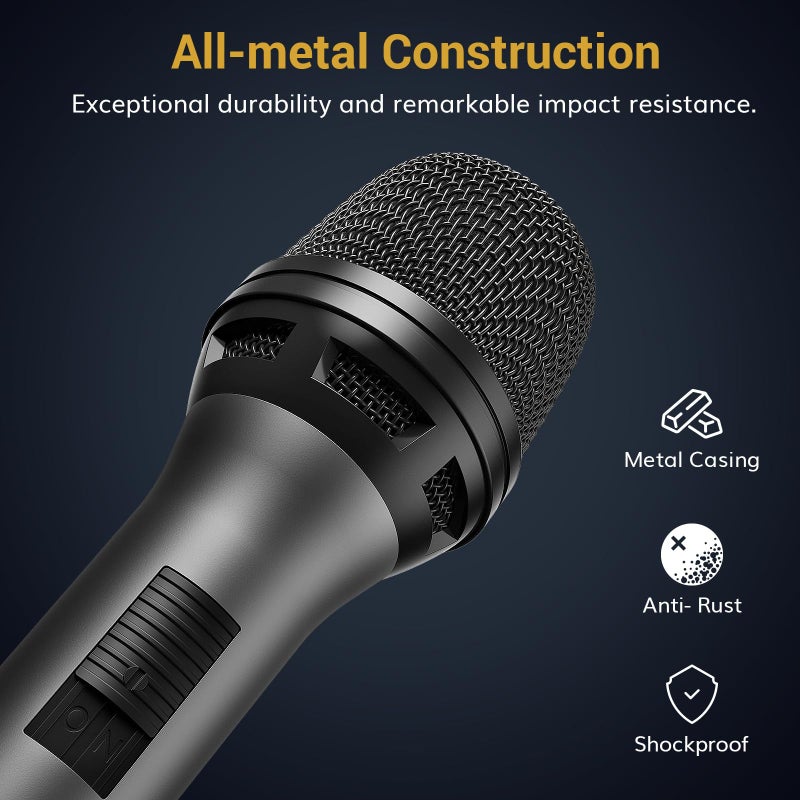 TONOR Professional Vocal Microphone for Singing, Dynamic Handheld Wired Karaoke Mic, Cardioid Studio Microfono with 450 cm/157inch XLR to 1/4" Cable, for Speakers/Mixer Machine/Amp/Speech/Karaoke, D5 - Image 3