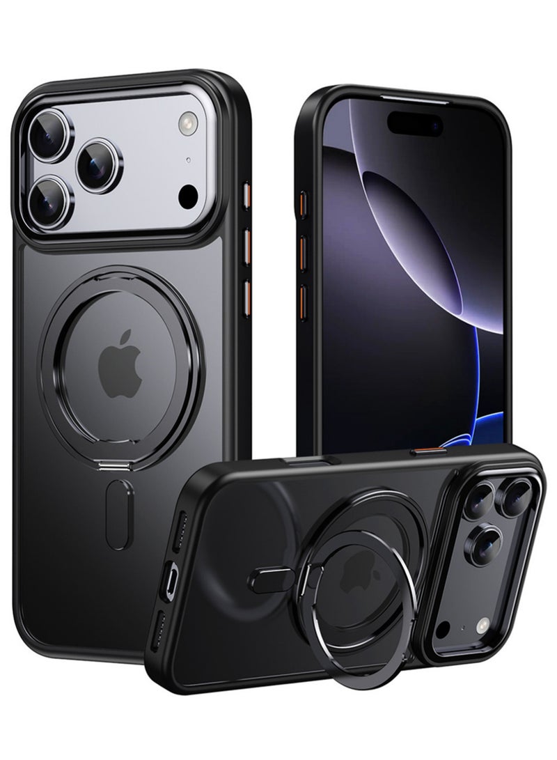 X-level Case for iPhone 17 Pro Max, Compatible with MagSafe, [Built-in 360° Spin Magnetic Stand] Aerospace Grade Shockproof Gen-5 Aramid Fiber Case Protective Cover for iPhone 17 Pro Max 6.9 Inch, Black - Image 1