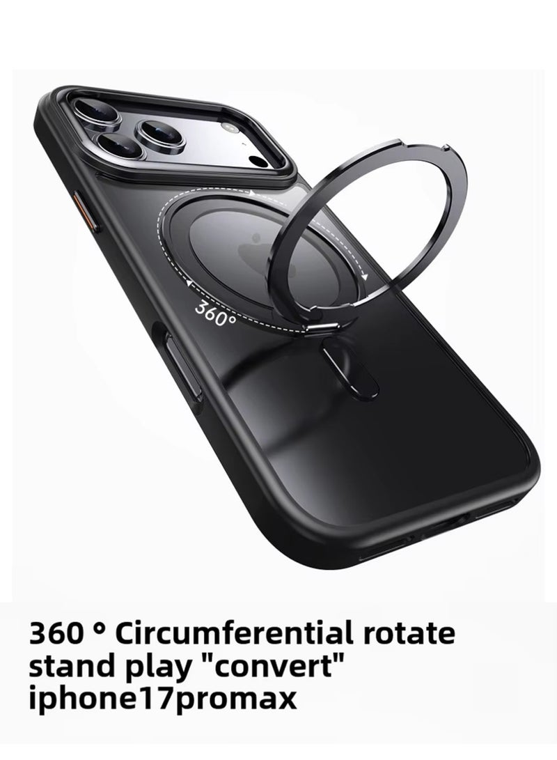 X-level Case for iPhone 17 Pro Max, Compatible with MagSafe, [Built-in 360° Spin Magnetic Stand] Aerospace Grade Shockproof Gen-5 Aramid Fiber Case Protective Cover for iPhone 17 Pro Max 6.9 Inch, Black - Image 2