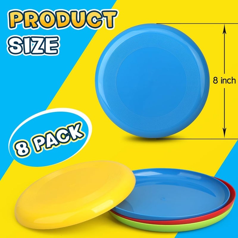Anzmtosn Sand Beach Toy Large 8 Inch Flying Disc Toy for Children Adults, Sports Yard Disc Toy for Outdoor Beach Accessories Backyard, Lawn, Park Flying Ring Gift Holiday Stocking Stuffer Jun - Image 2