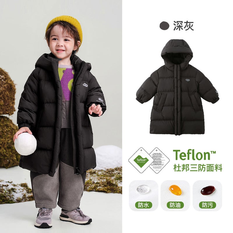 Amira Kids 2024 Winter Hooded Warm Goose Down Jacket Light green  - Image 3