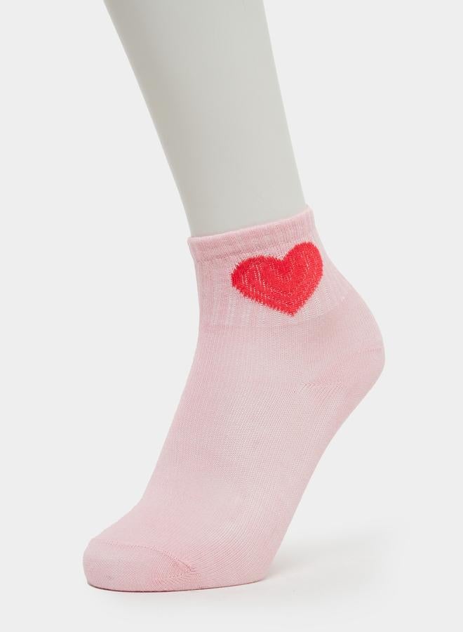 Styli Pack of 5 - Girls Heart Pattern Socks - Image 4