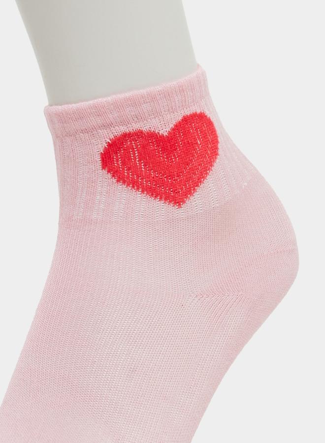 Styli Pack of 5 - Girls Heart Pattern Socks - Image 5