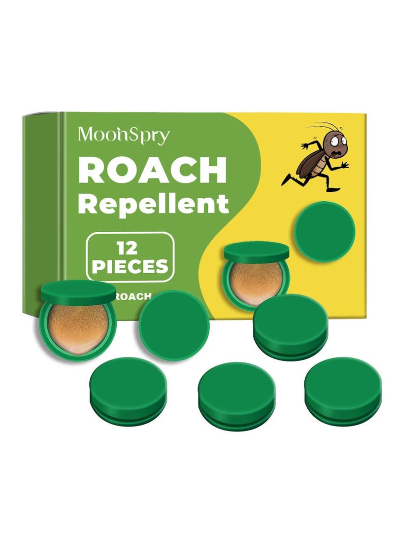 MOONSPRY Roach Bait Stations, Natural Cockroach Repellent, Roach Traps Indoor/Outdoor Use, Roach Killer Indoor Infestation for Small & Large Roaches, Non-Toxic, Long Lasting Protection (12 PCS) - Image 1