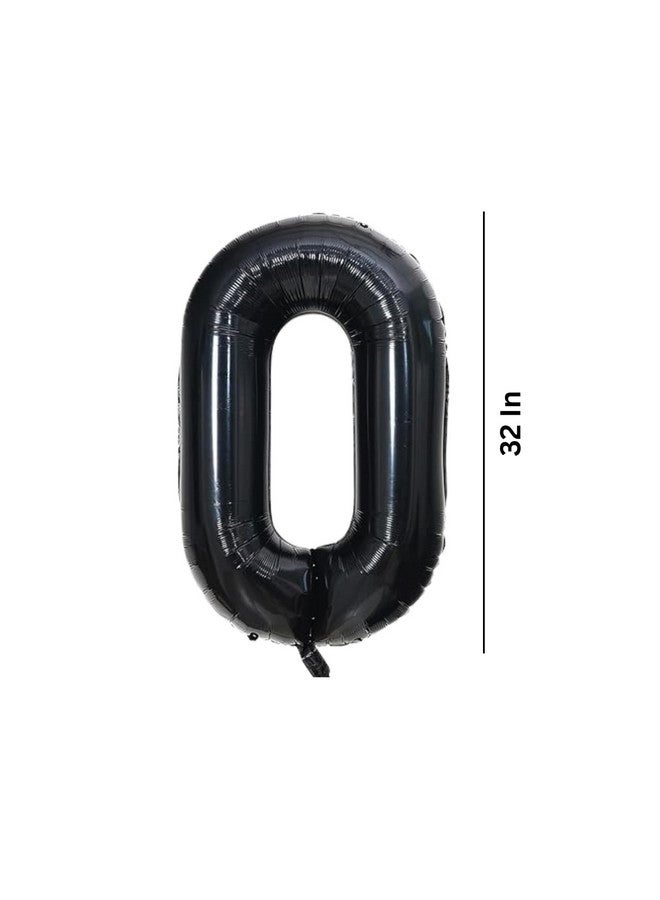 FI - FLICK IN FI - FLICK IN 1 Pc Big Size Number 10 Foil Balloon 32 Inch Large Black Number Foil Balloon Gradient 0 to 9 Number Balloons for Decoration Birthday Anniversary Decoration Items (Pack of 1, Black)  - Image 2