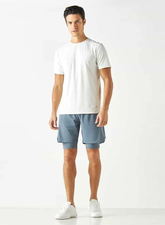 ADOT by Splash Textured Performance T-shirt with Crew Neck and Short Sleeves