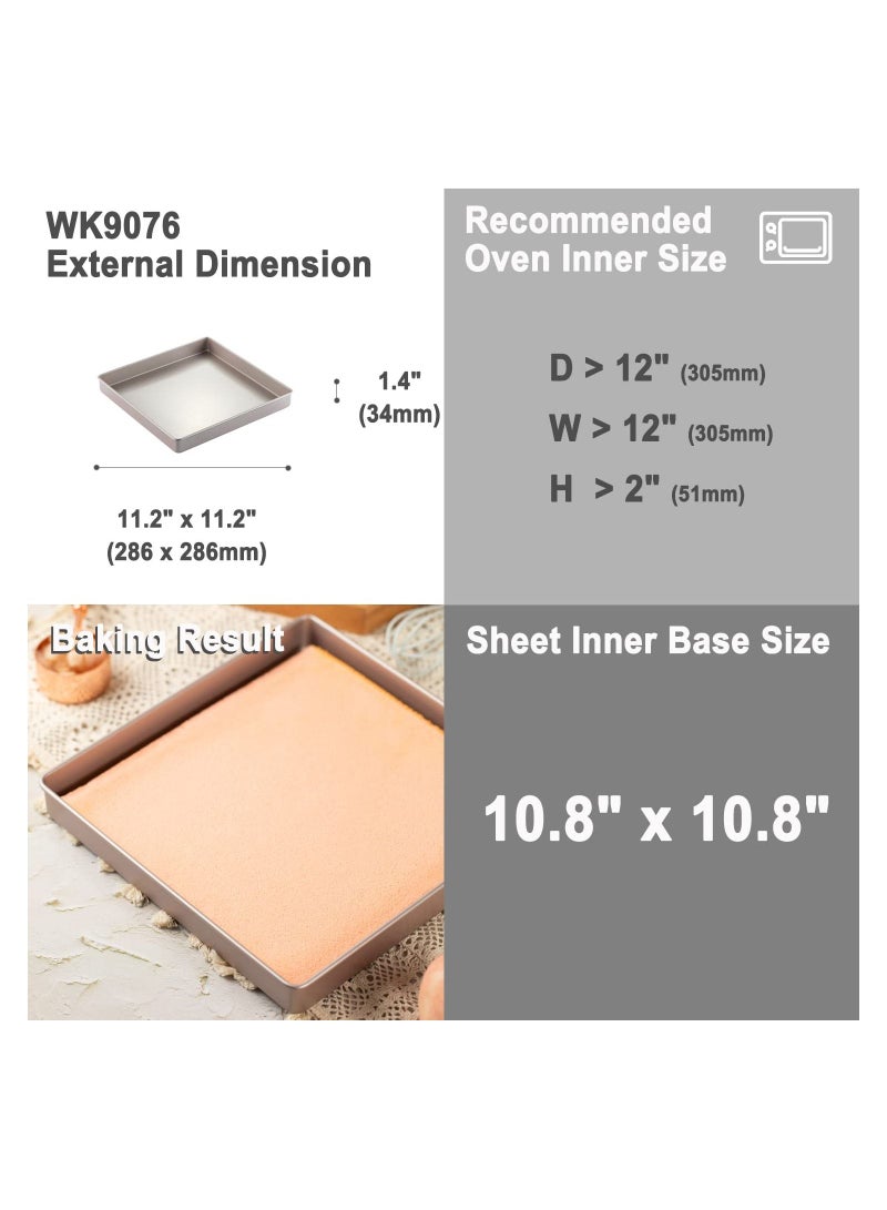 chefmade 11 Inch Baking Sheet Pan Non Stick Square Jelly Roll Bakeware - Image 2