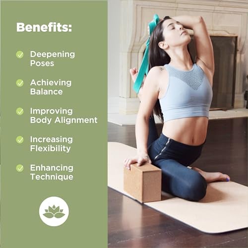 Bean Products Yoga Blocks - 2 Pack, Cork, Standard - 3x6x9 For Yoga, Pilates, Fitness, Body weight exercise. - Image 4