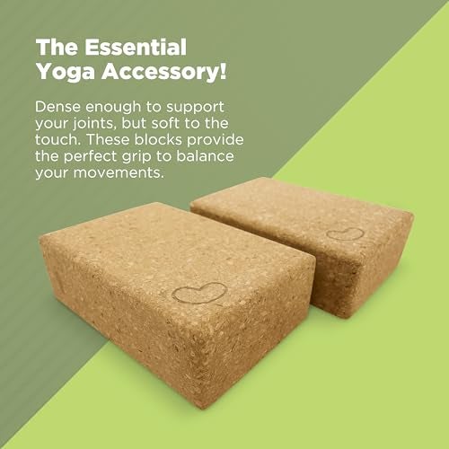 Bean Products Yoga Blocks - 2 Pack, Cork, Standard - 3x6x9 For Yoga, Pilates, Fitness, Body weight exercise. - Image 2