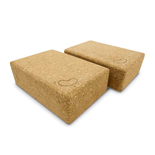 Bean Products Yoga Blocks - 2 Pack, Cork, Standard - 3x6x9 For Yoga, Pilates, Fitness, Body weight exercise. - Image 1