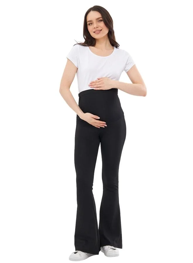 LuvmaBelly Myra8120 Gathered Thin Dive Spanish Leg Adjustable Waist Maternity Leggings.