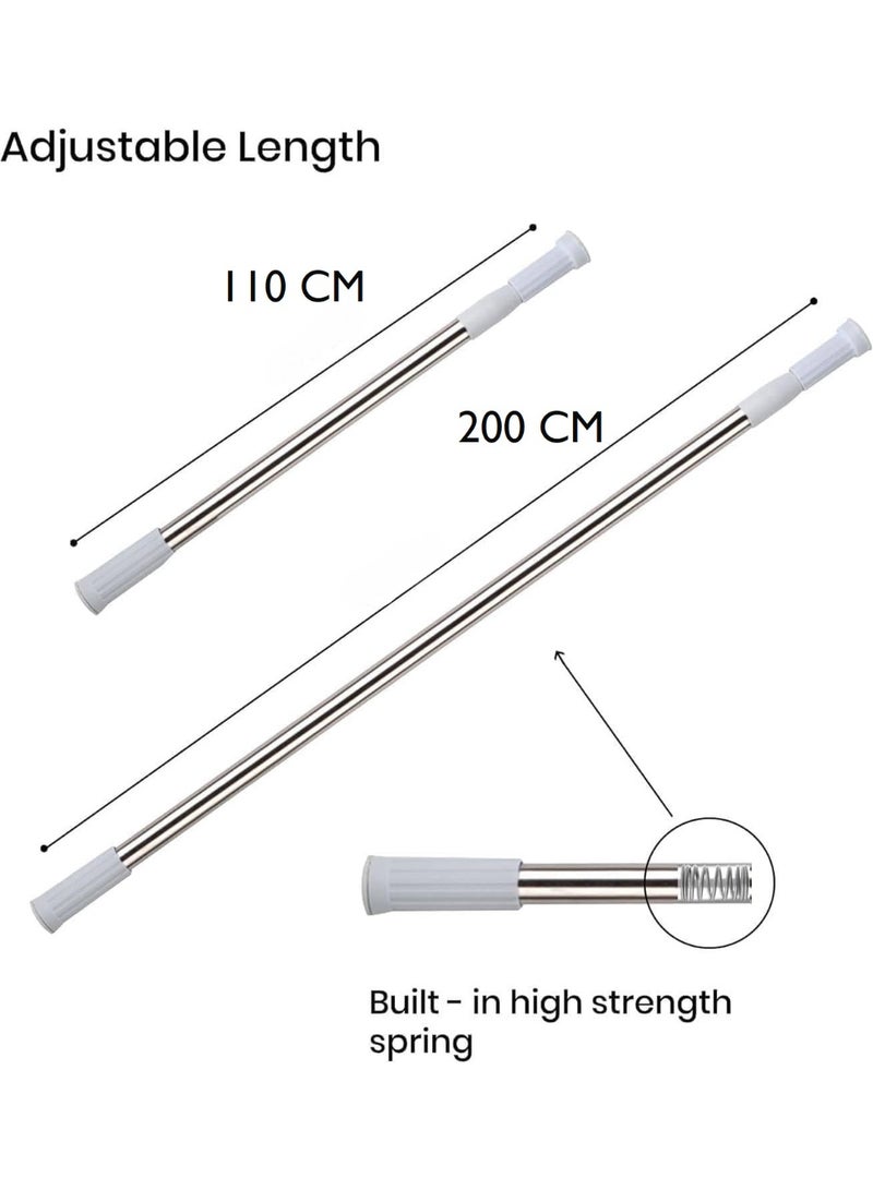 SIROCCO Telescopic Shower Curtain Rod 110 X 200 CM - Image 3