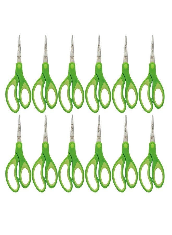 Scotch 5" Soft Touch Pointed Tip Kids Scissors, 12 Count Teacher’s Pack, Green, All-Purpose Scissors for School and Crafts (1442P-12) - Image 3